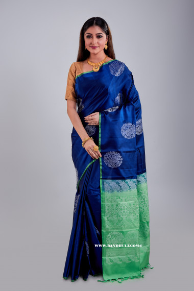 Royal Blue Color Mulberry Silk Saree